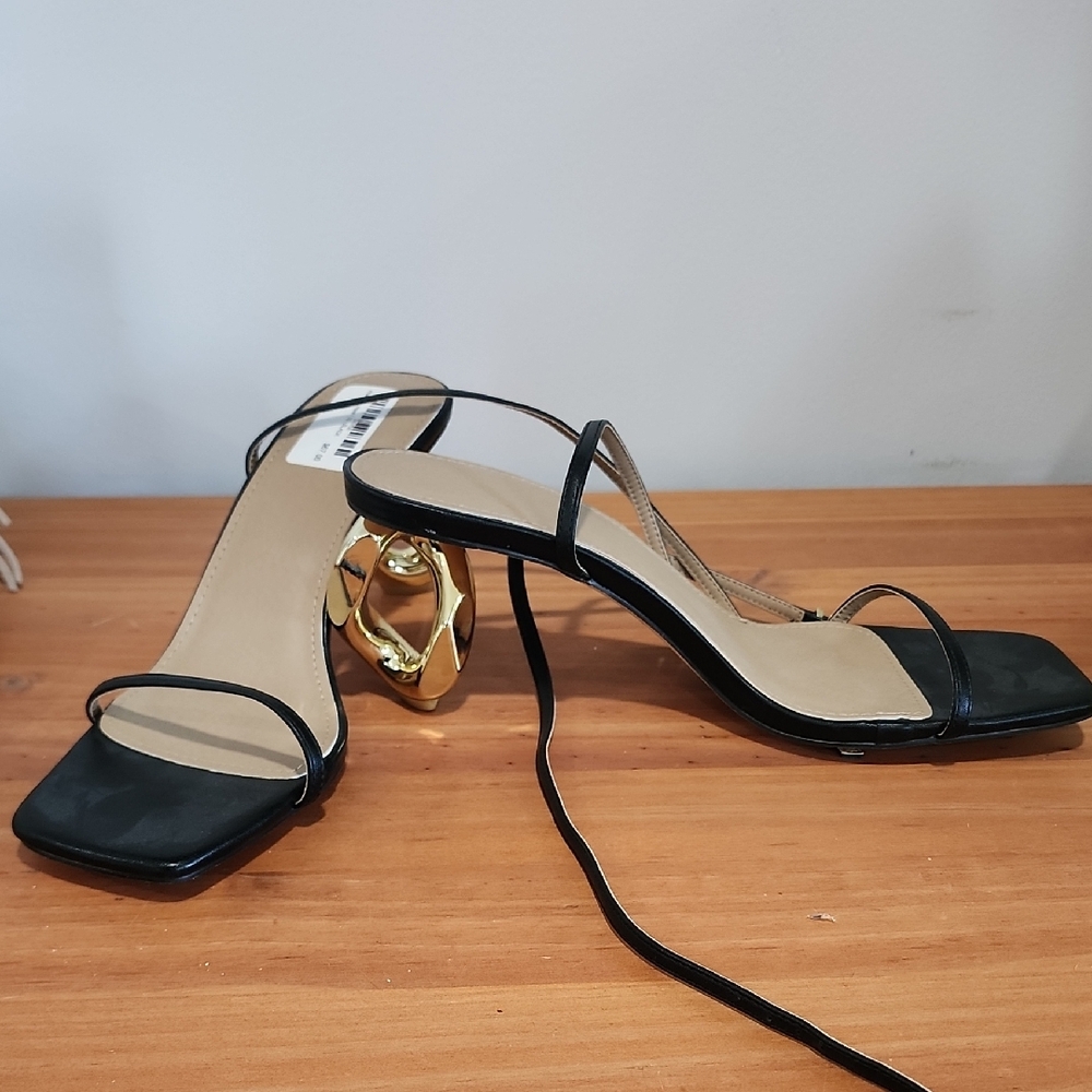 Elegant Black Strappy Heels
